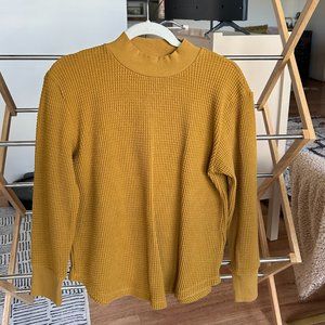 Madewell Mock Neck Waffle Knit Sweatshirt